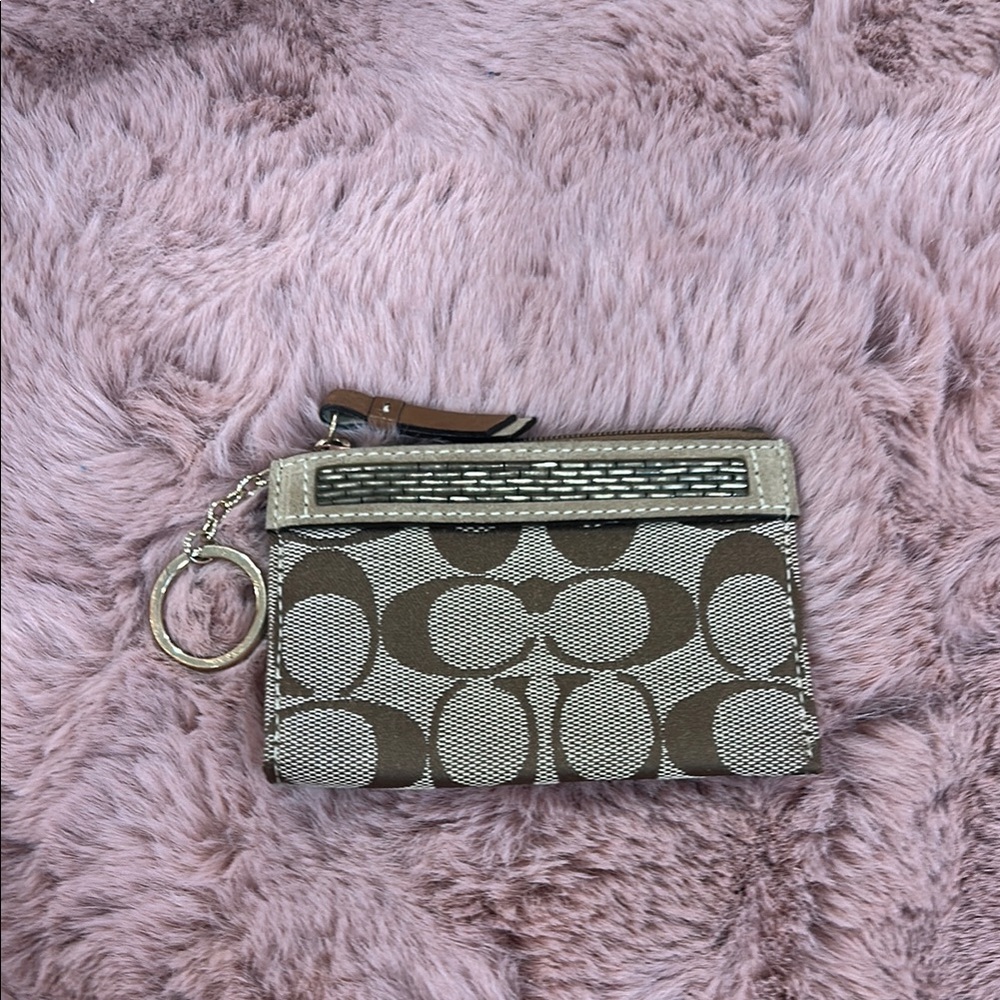 Coach Brown and Beige Signature Wallet